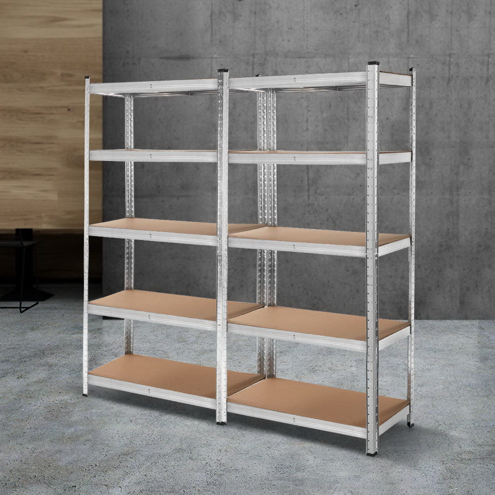 2X1.8M Garage Shelving Warehouse Rack Pallet Racking Storage Shelf Silver | Giantz Steel Metal Shelves