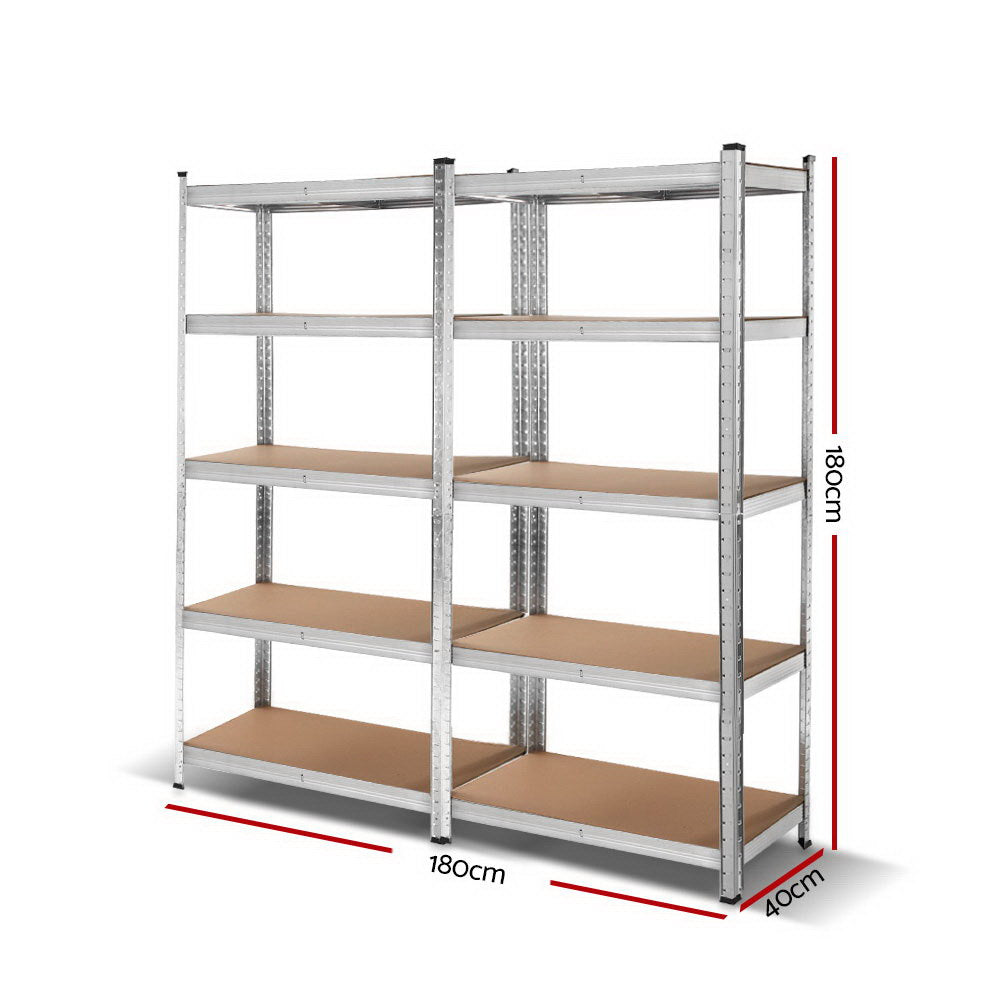 2X1.8M Garage Shelving Warehouse Rack Pallet Racking Storage Shelf Silver | Wall Storage Racks