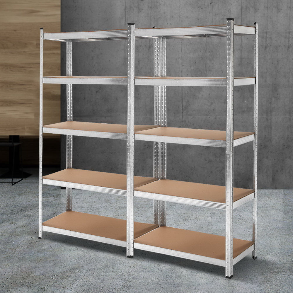 Giantz Steel Metal Shelves - 2X1.8M Garage Shelving Warehouse Rack Pallet Racking Storage Shelf Silver