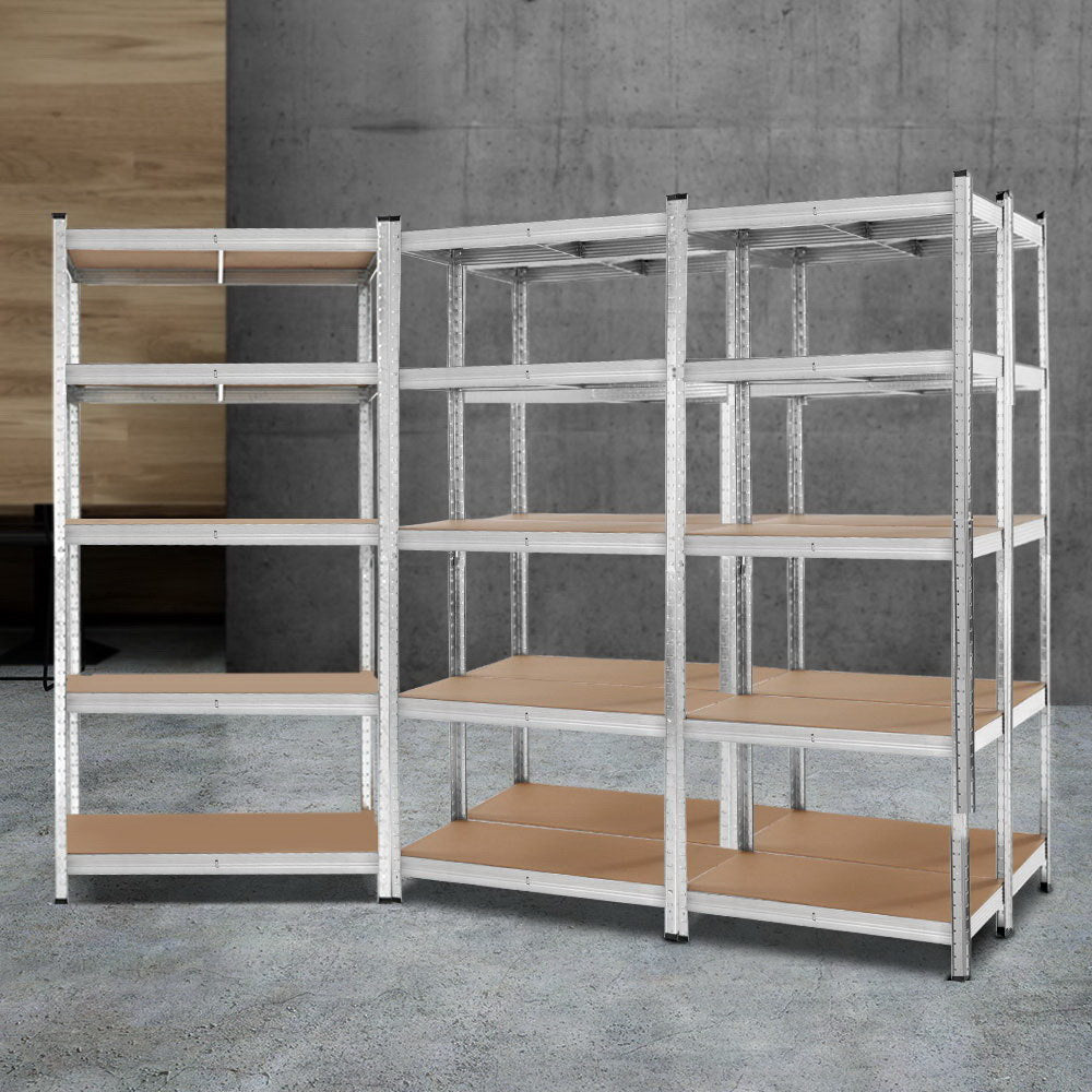 5X1.8M Garage Shelving Warehouse Rack Pallet Racking Storage Shelf Silver