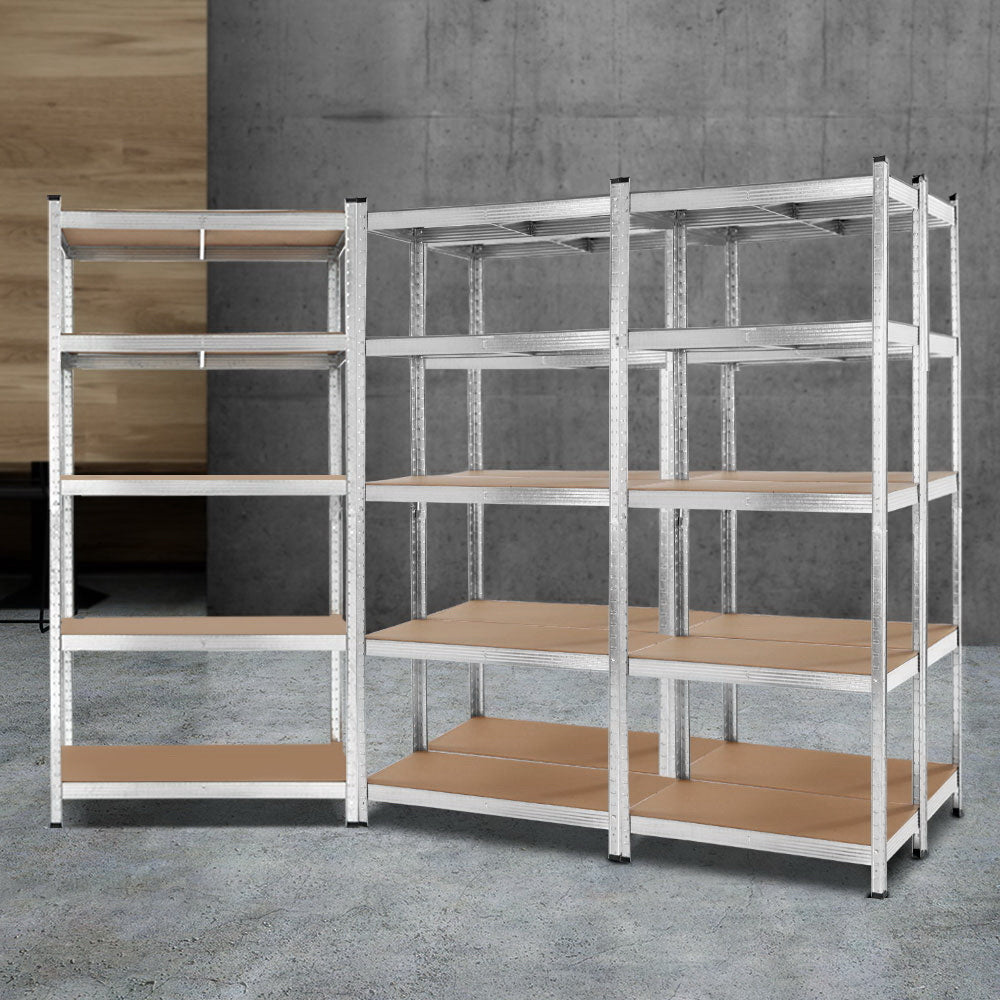 5X1.8M Garage Shelving Warehouse Rack Pallet Racking Storage Shelf Silver