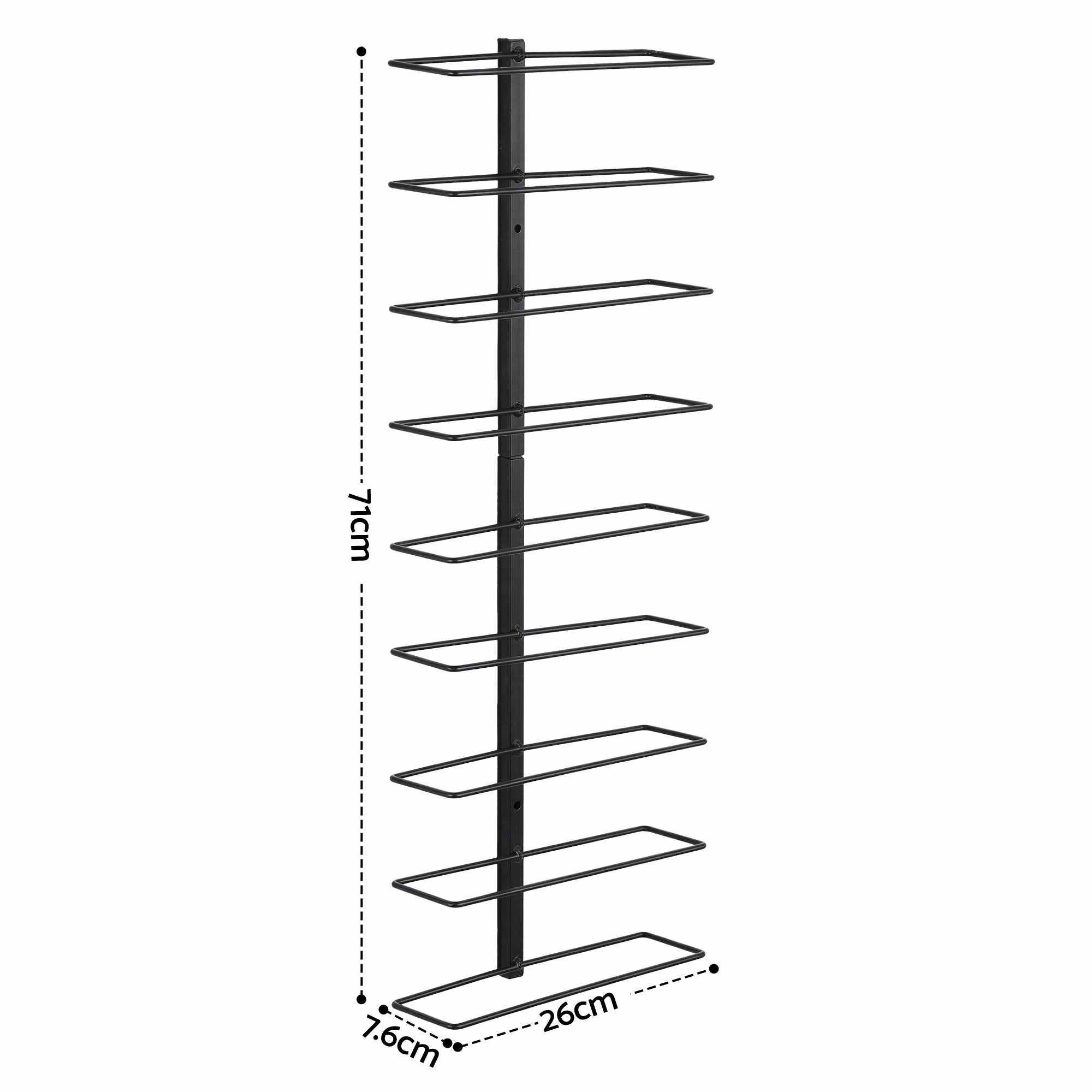 Wall Mounted Wine Rack 9 Bottle Metal Black | Simpledeals
