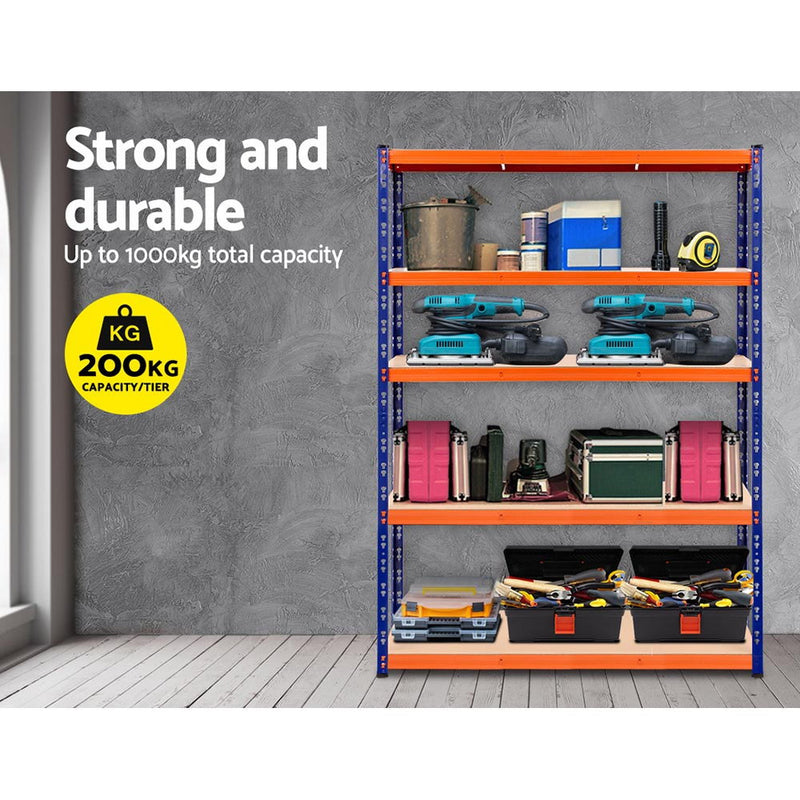 1.8M Garage Shelving Warehouse Rack Pallet Racking Storage Shelve Blue - Giantz Shelf Steel Orange