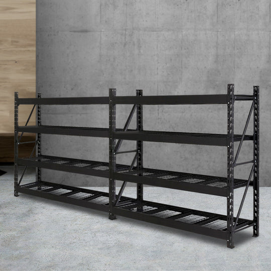 4Mx2M Garage Shelving Warehouse Rack Pallet Racking Storage Shelve Black | Black colour