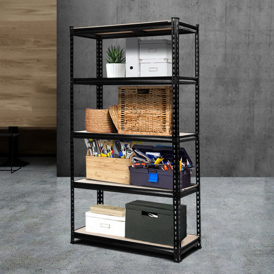 1.5M Garage Shelving Warehouse Rack Pallet Racking Storage Shelve Black | Black colour