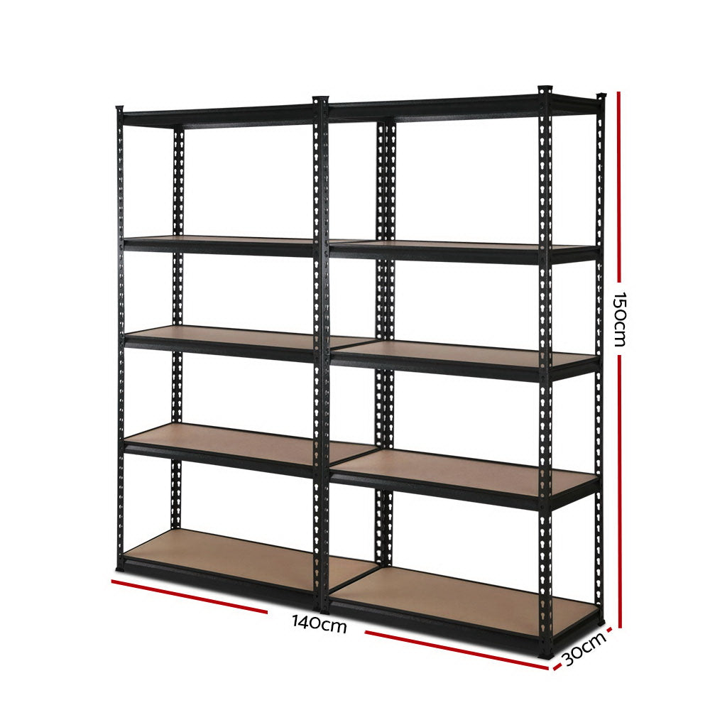 2X1.5M Warehouse Shelving Racking Storage Garage Steel Metal Shelves Rack