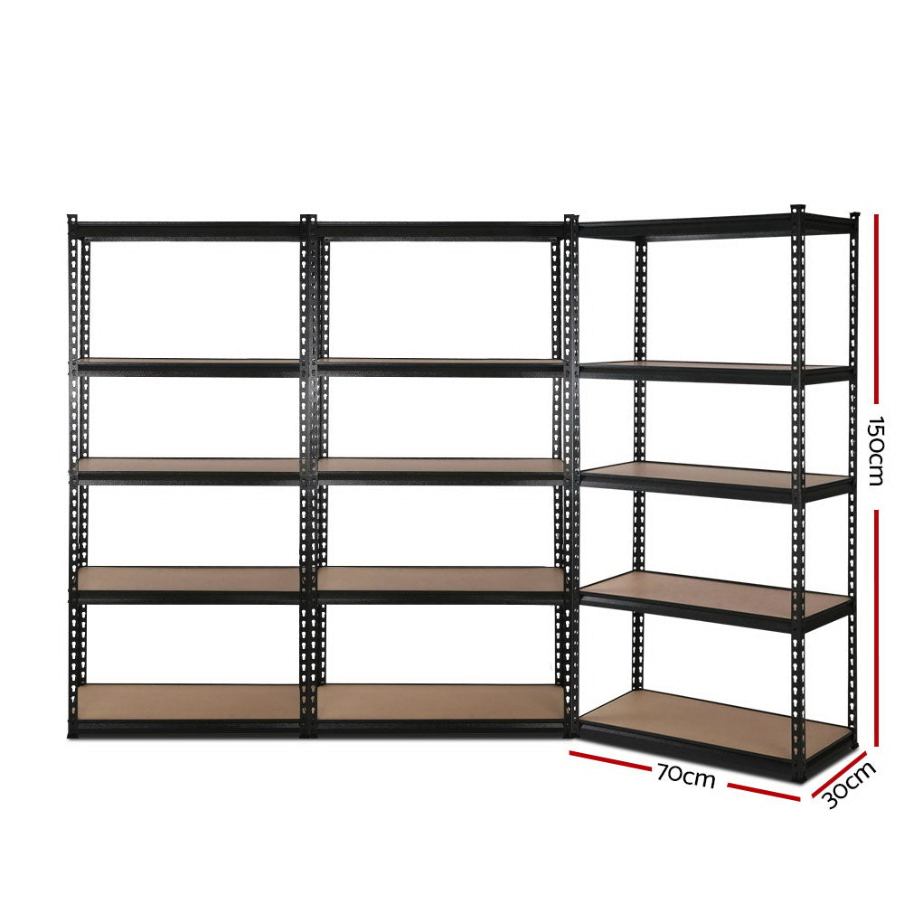 3x1.5M Warehouse Shelving Steel Storage Rack Garage Metal Shelves