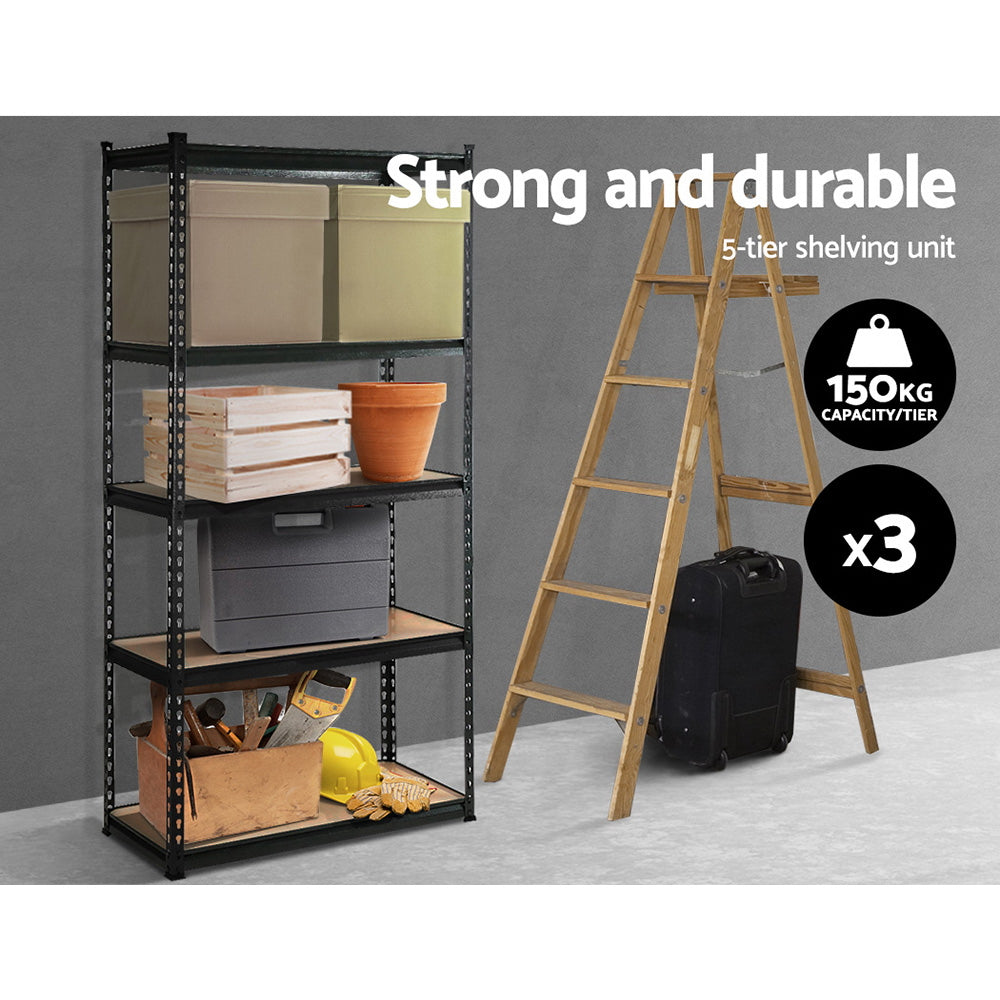 3x1.5M Warehouse Shelving Steel Storage Rack Garage Metal Shelves
