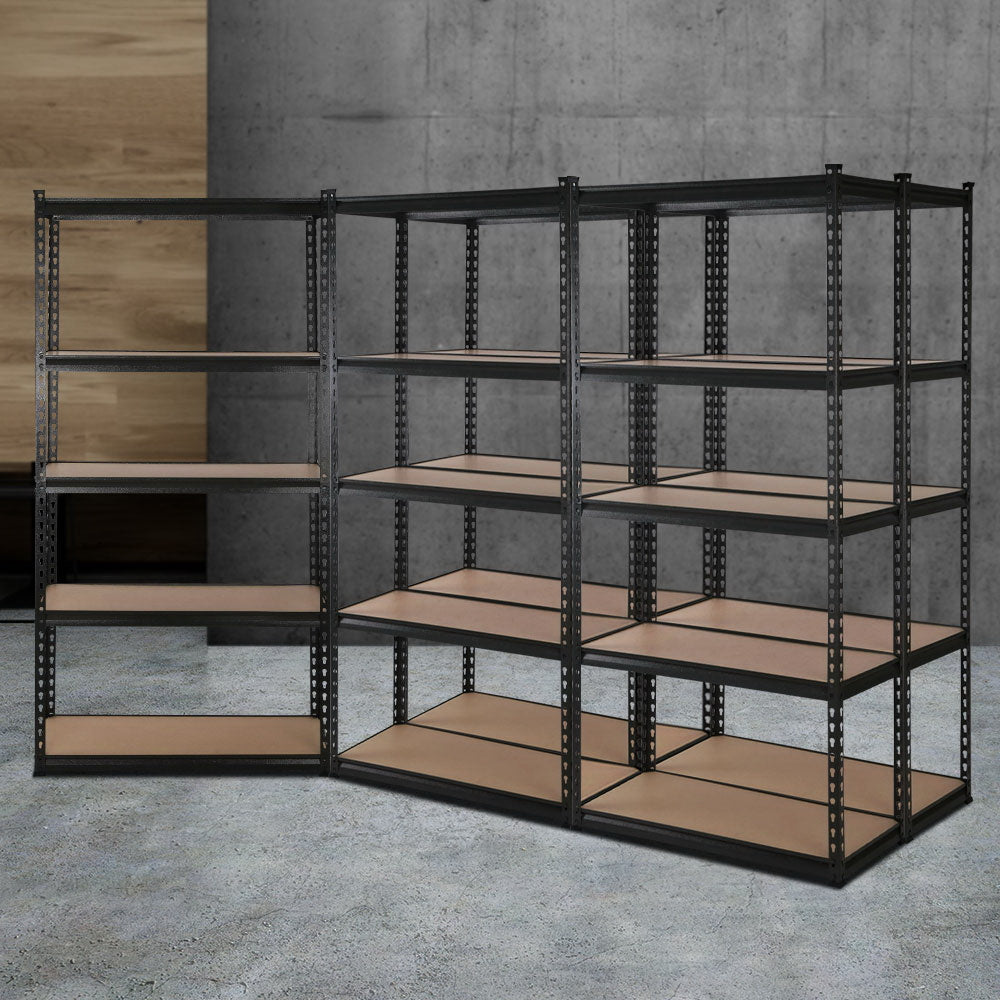 5X1.5M Garage Shelving Warehouse Rack Pallet Racking Storage Shelve Black