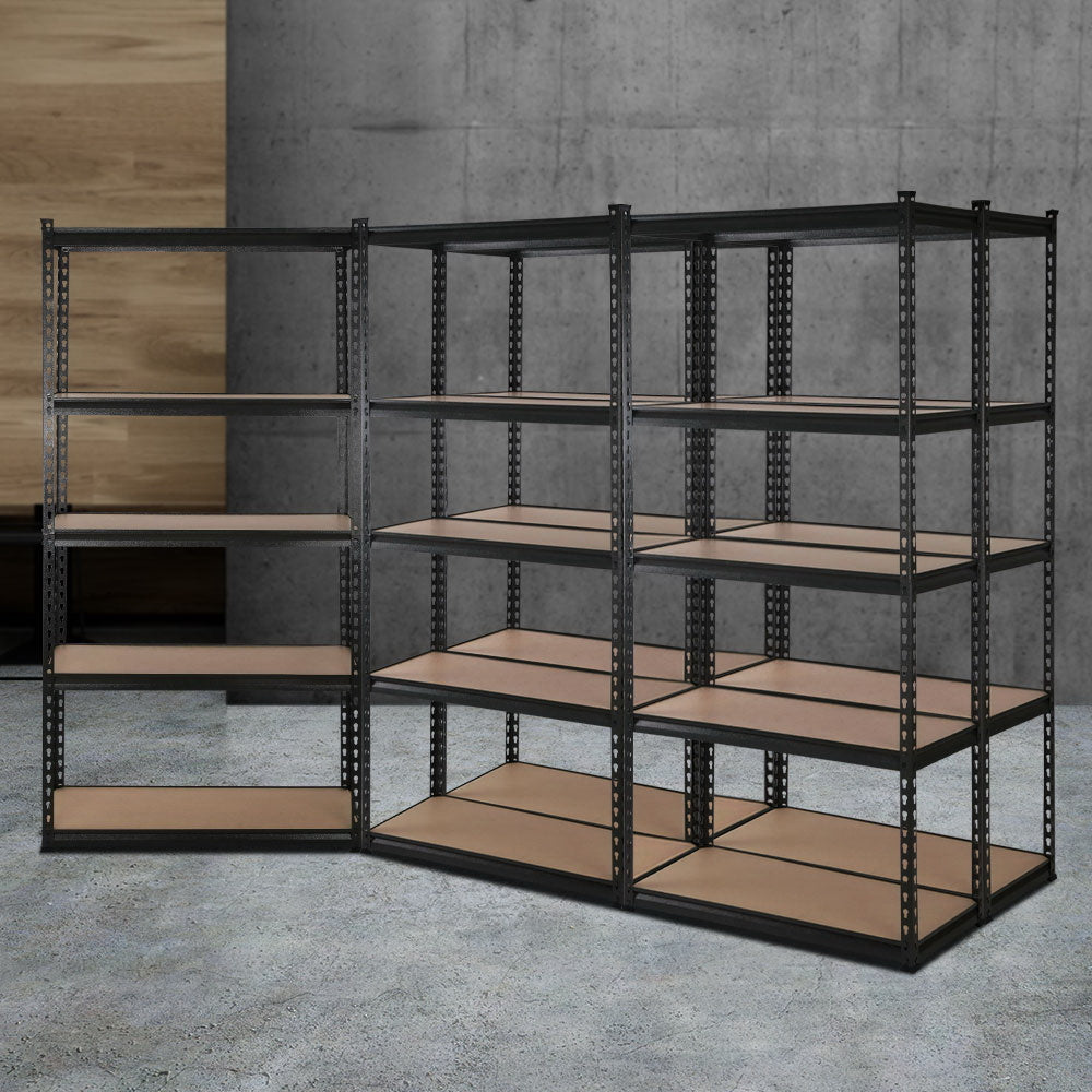 5X1.8M Garage Shelving Warehouse Rack Pallet Racking Storage Shelve Black