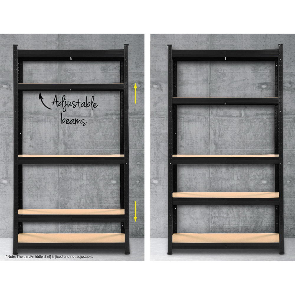 3X1.8M Garage Shelving Warehouse Rack Pallet Racking Storage Shelf Black