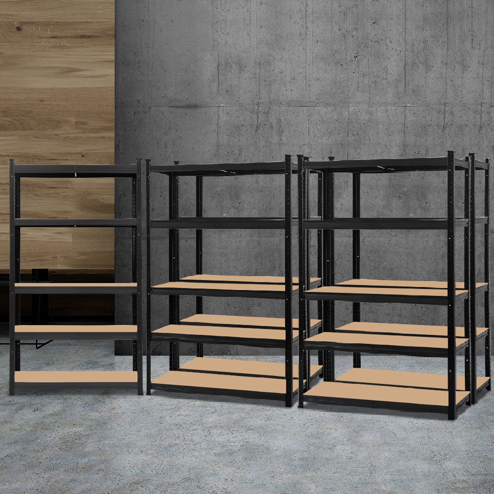 5X1.8M Garage Shelving Warehouse Rack Pallet Racking Storage Shelf Black