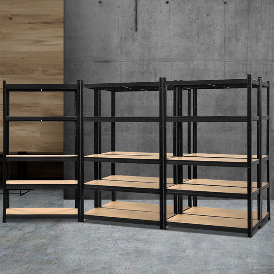 Giantz Metal Shelves Gvn - 5X1.8M Garage Shelving Warehouse Rack Pallet Racking Storage Shelf Black
