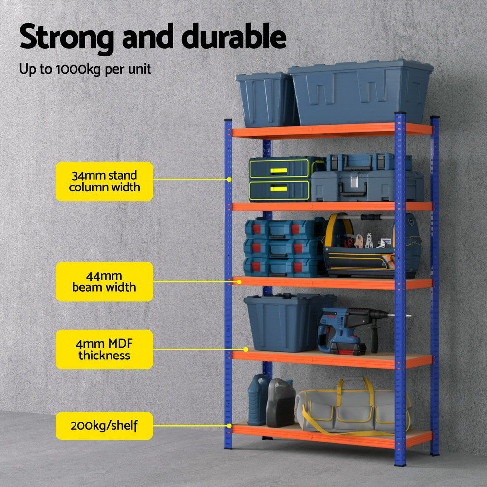 5 x 1.8M Garage Shelving Warehouse Rack with Wall Storage Racks - photo 8