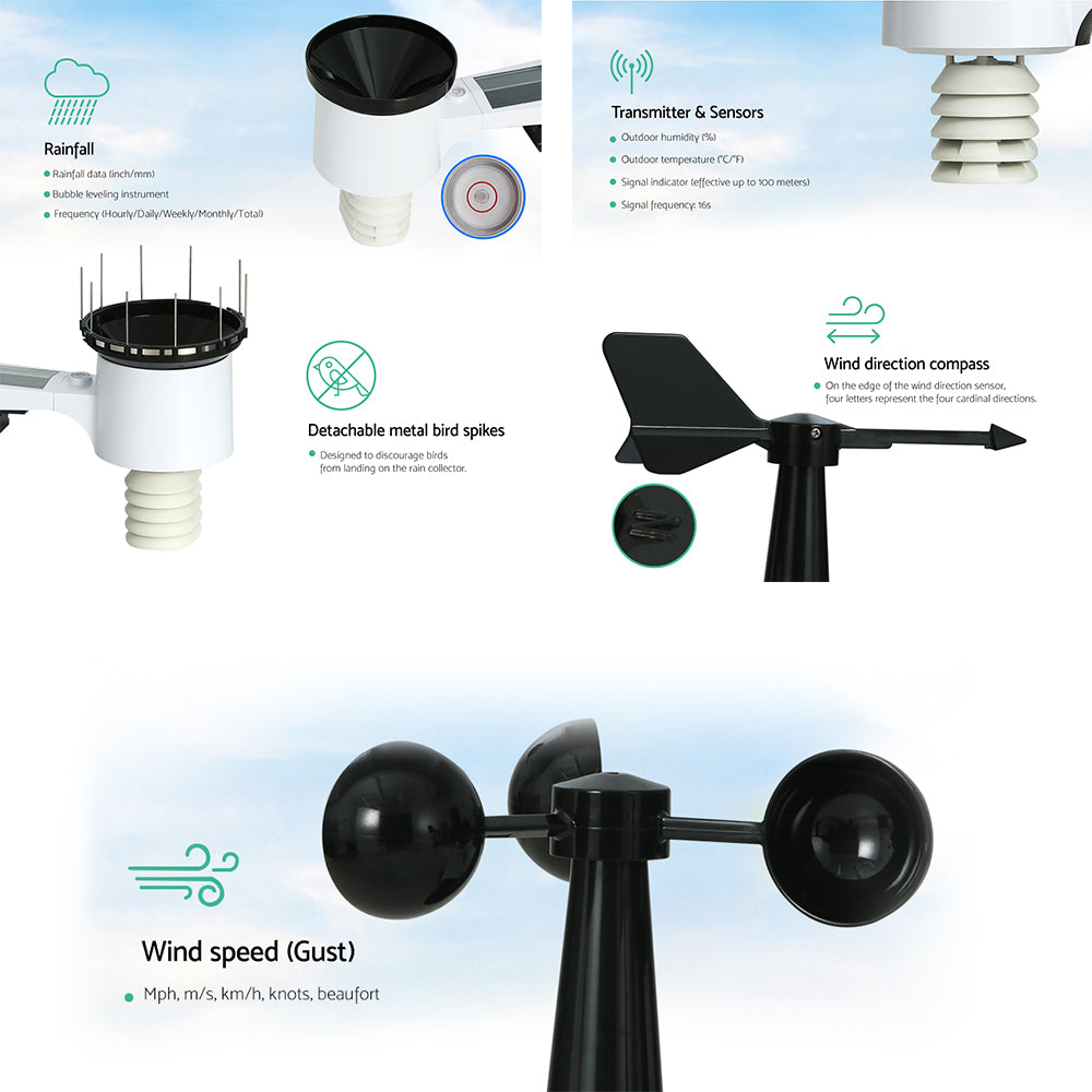 Weather Station Indoor Outdoor Wireless Wifi Professional Solar Sensor | Devanti