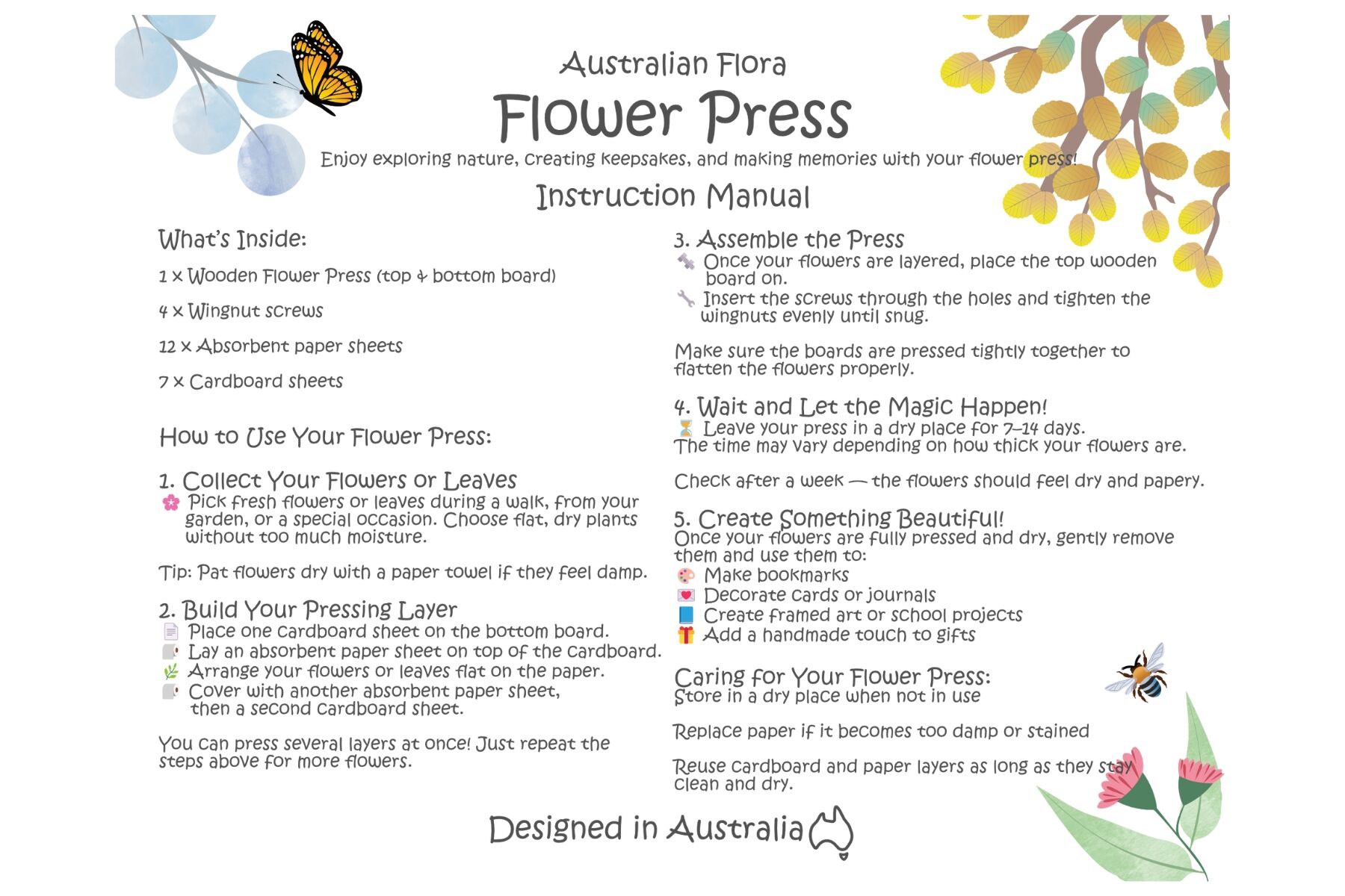 Flower Press Craft Kit 18x21x5cm