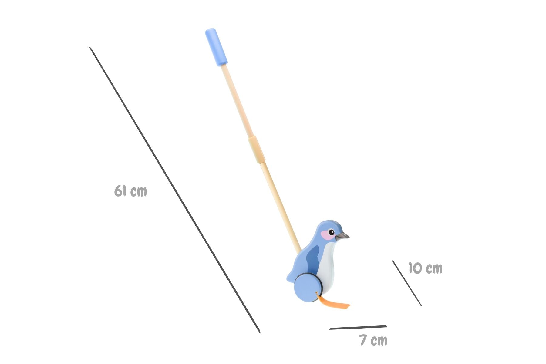 Timber Penguin Push Toy