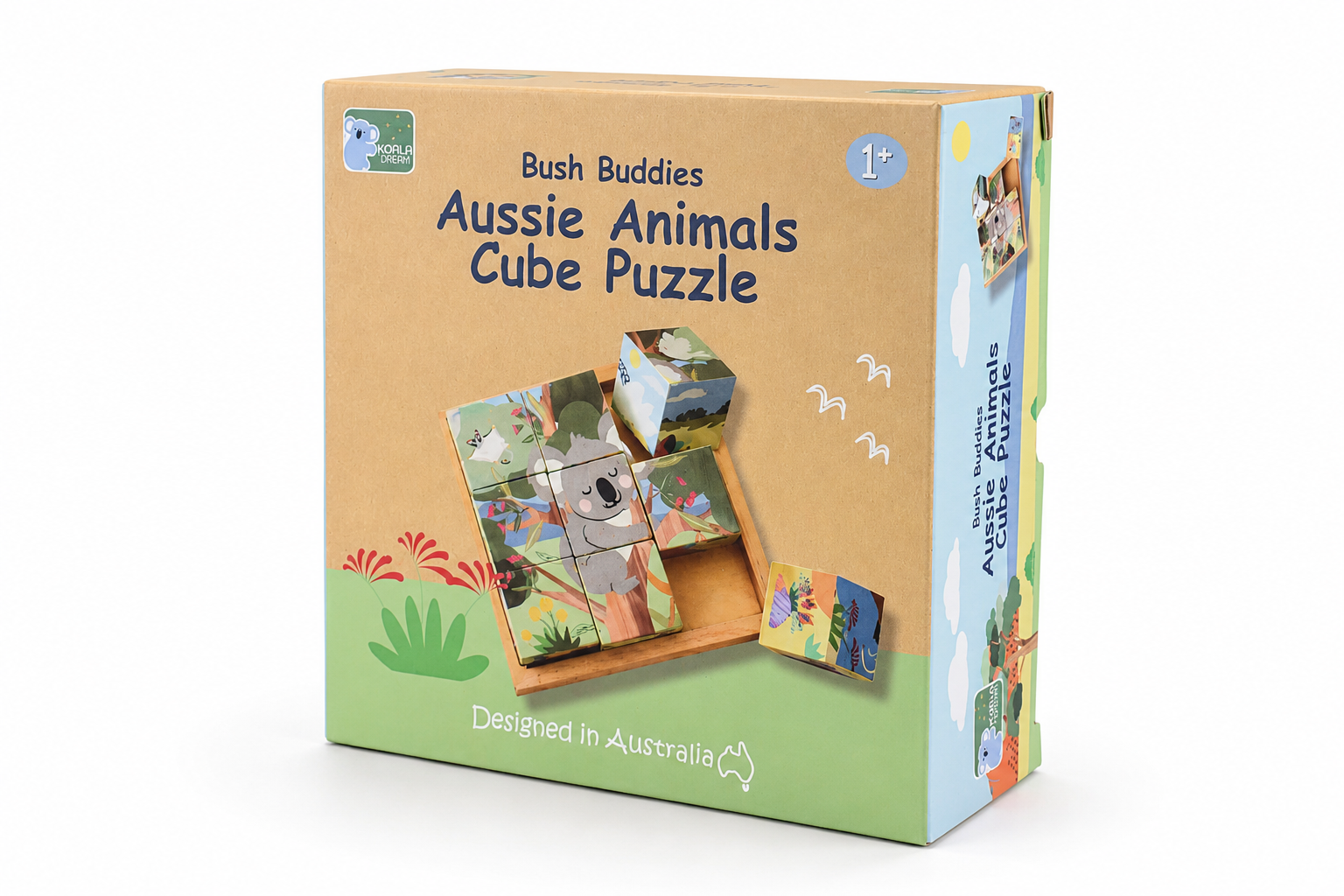 Wooden Animal Cube Puzzle 9 Pieces 4.5x4.5cm