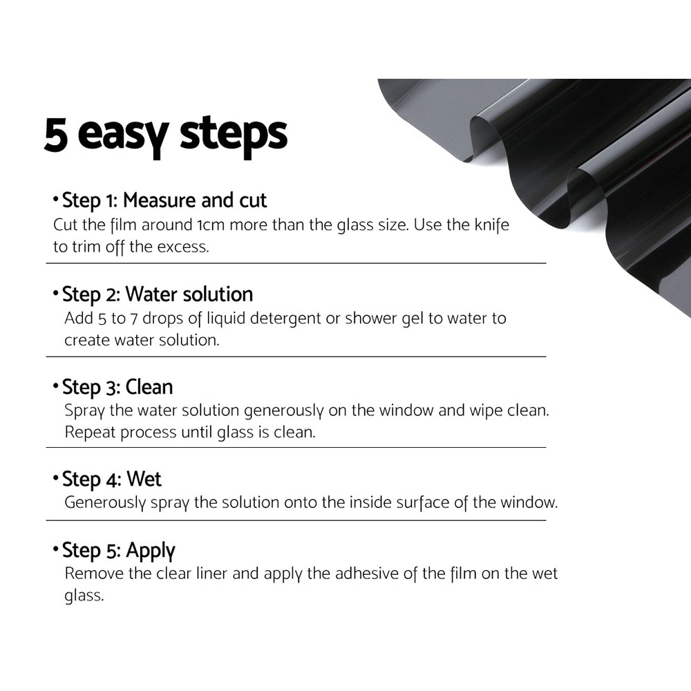 Window Tint Film Black Roll 15% Vlt Home House 152Cm X 30M Tinting Tools