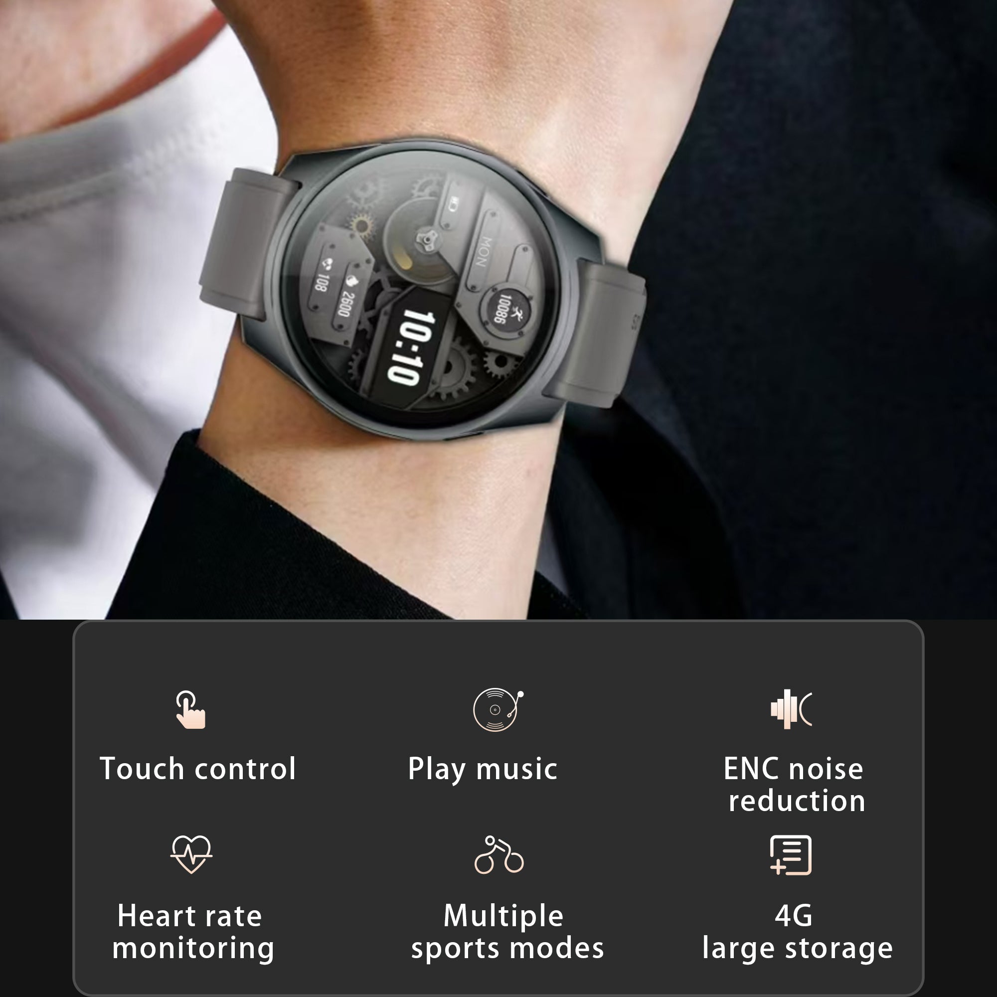 Smart Watch Earbuds Combo 4G Music Fitness Tracker W28 Pro