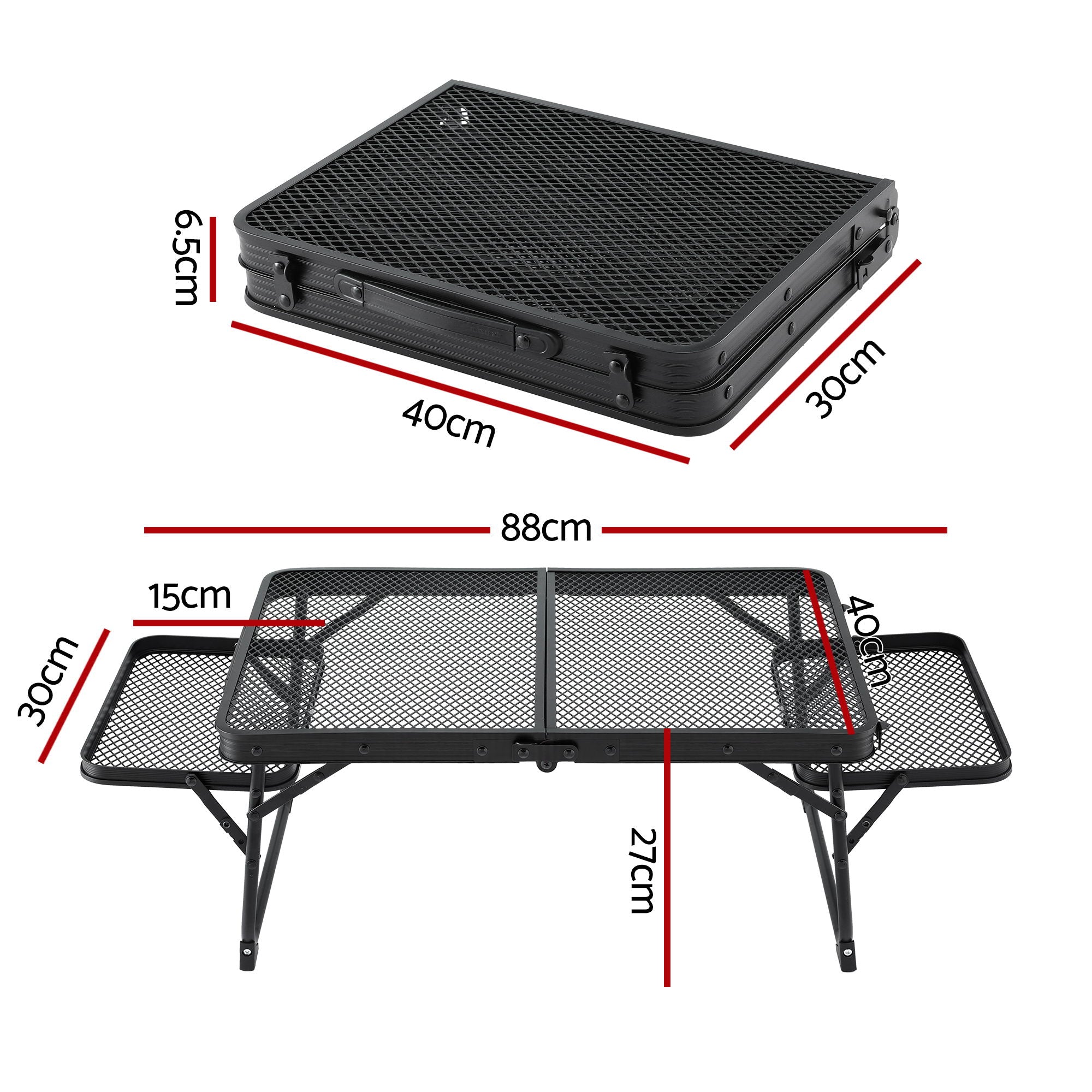 Portable Camping Table Foldable with Mesh Top