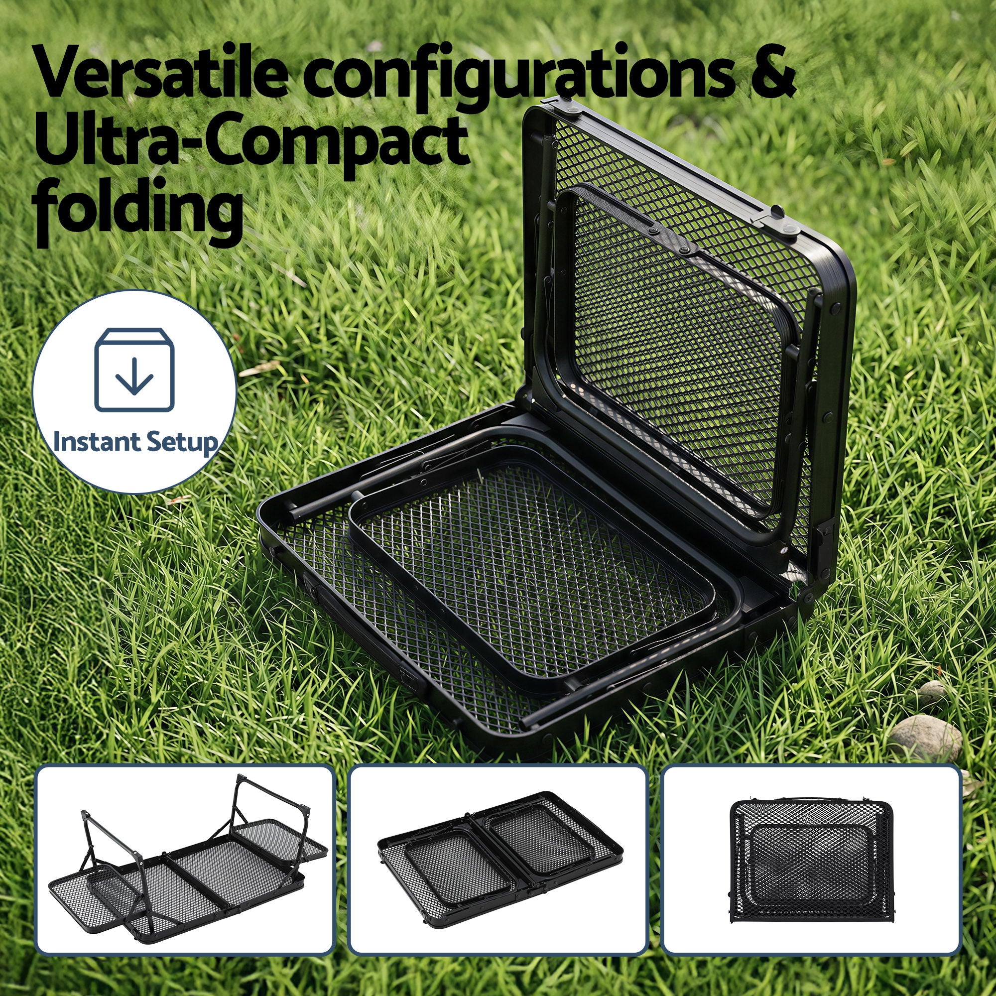 Portable Camping Table Foldable with Mesh Top
