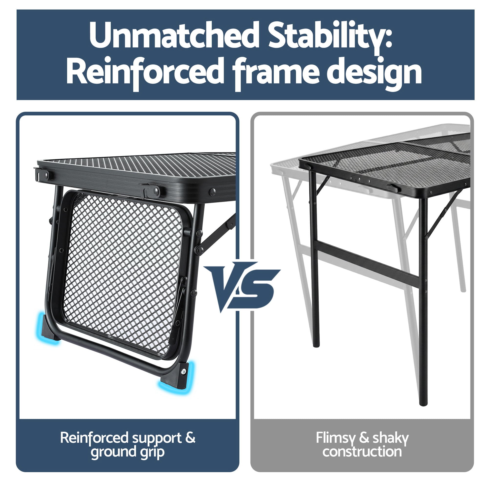 Portable Camping Table Foldable with Mesh Top