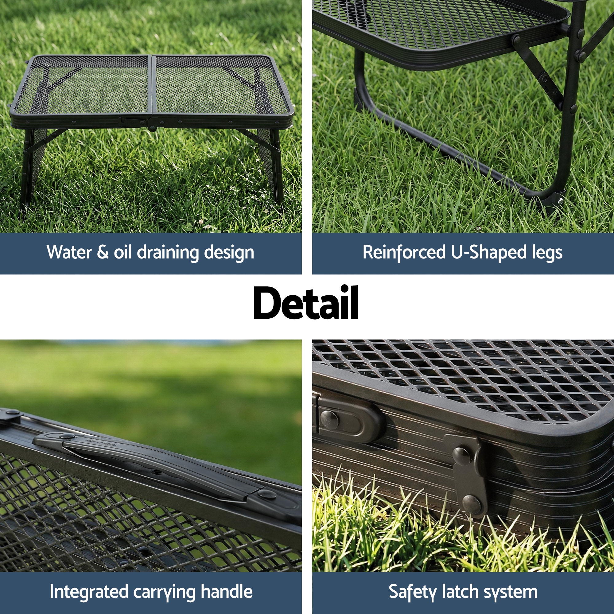 Portable Camping Table Foldable with Mesh Top