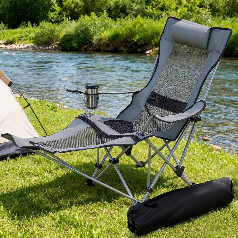 Portable Reclining Outdoor Chair Grey king