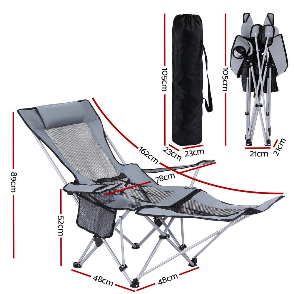 Portable Reclining Outdoor Chair Grey king