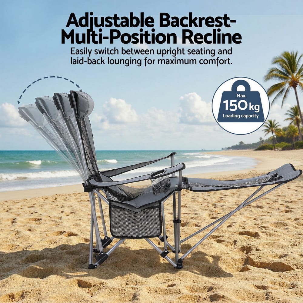 Portable Reclining Outdoor Chair Grey king
