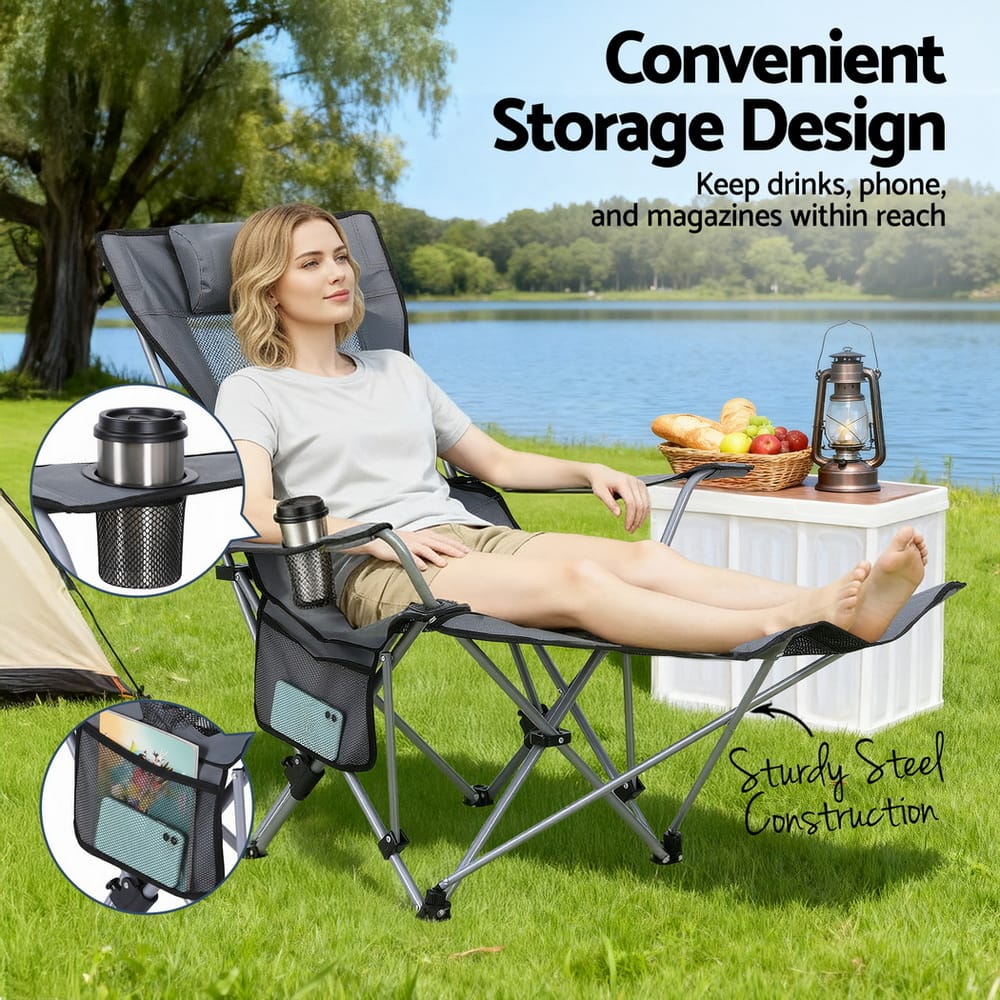 Portable Reclining Outdoor Chair Grey king
