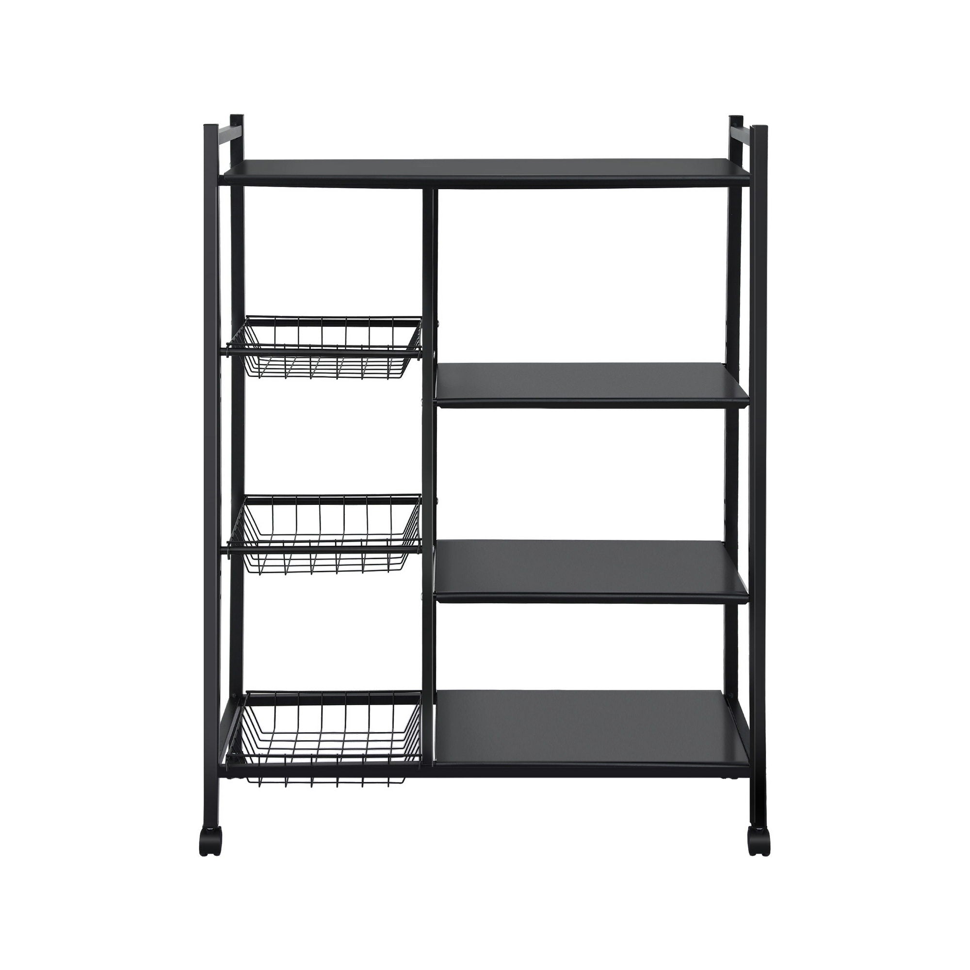 Kitchen Storage Rack Four Tier with Wheels and Three Basket