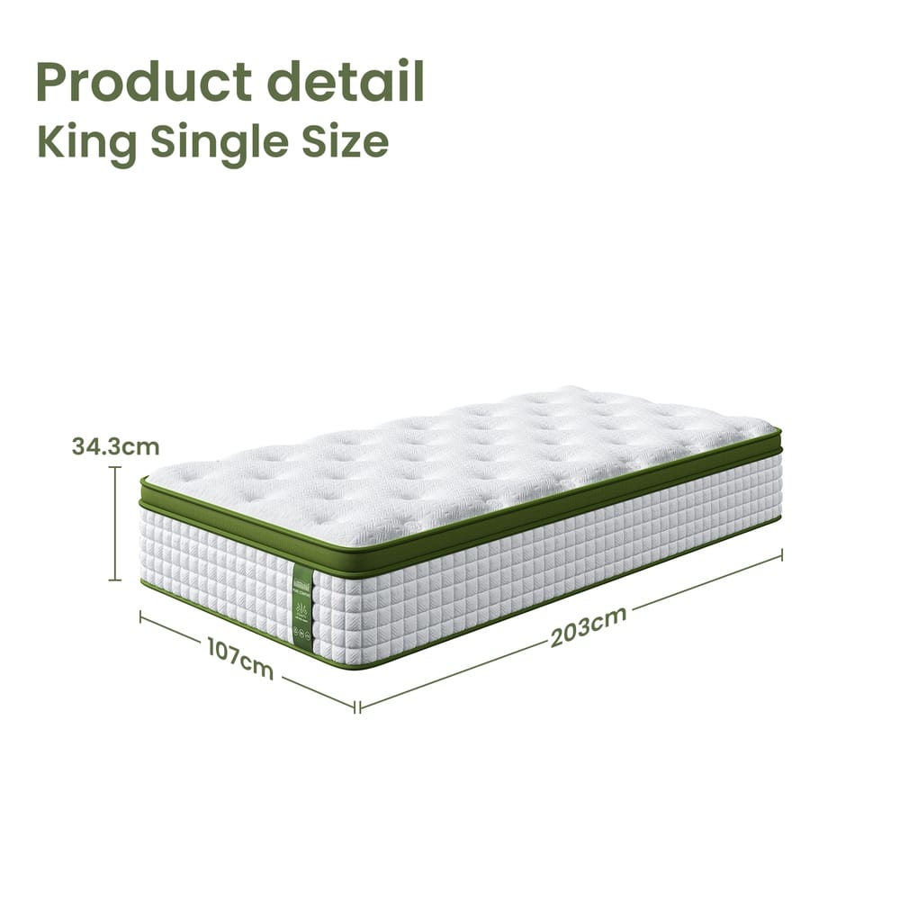 King Single Latex Hybrid Mattress Medium Firm
