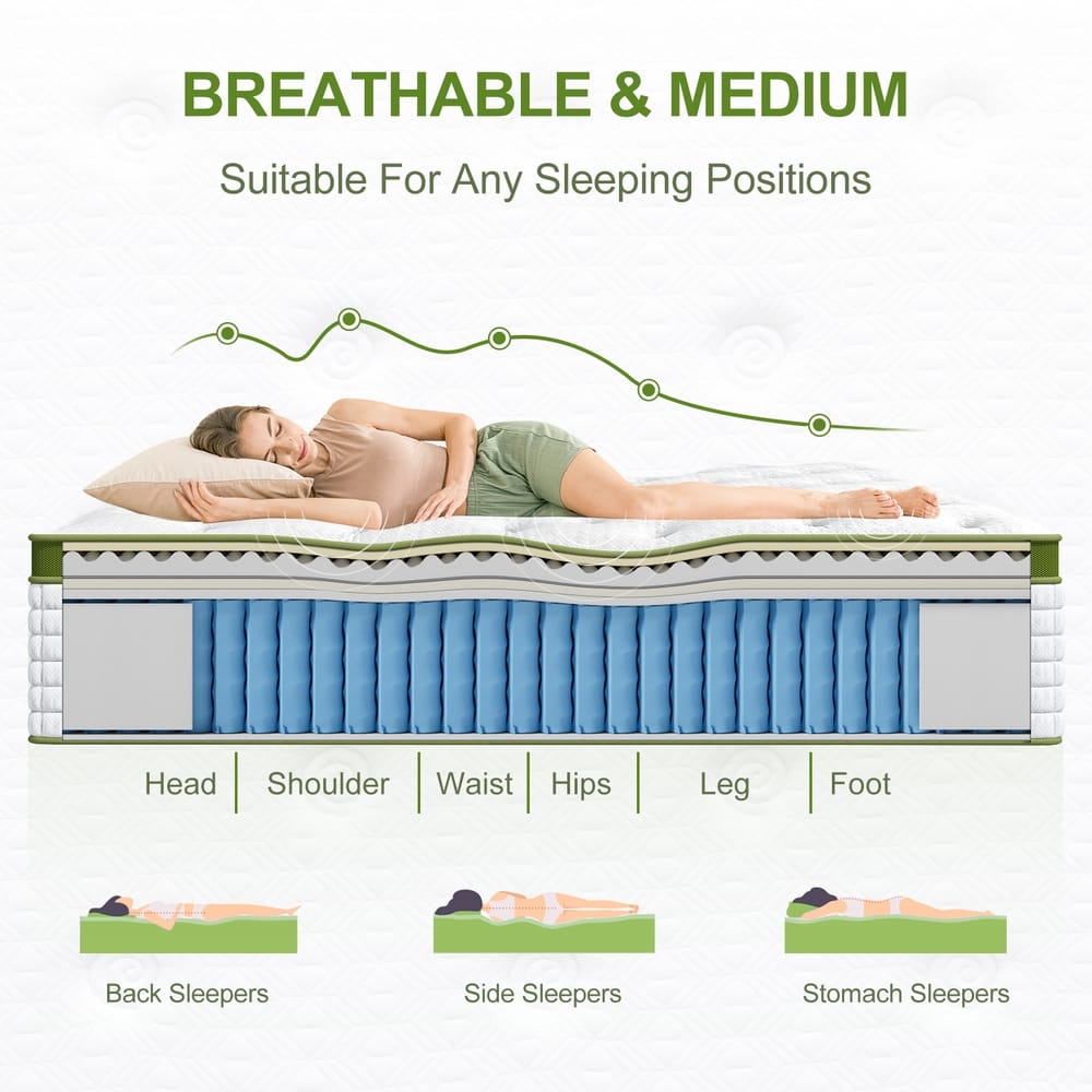Queen Latex Hybrid Mattress Medium Firm