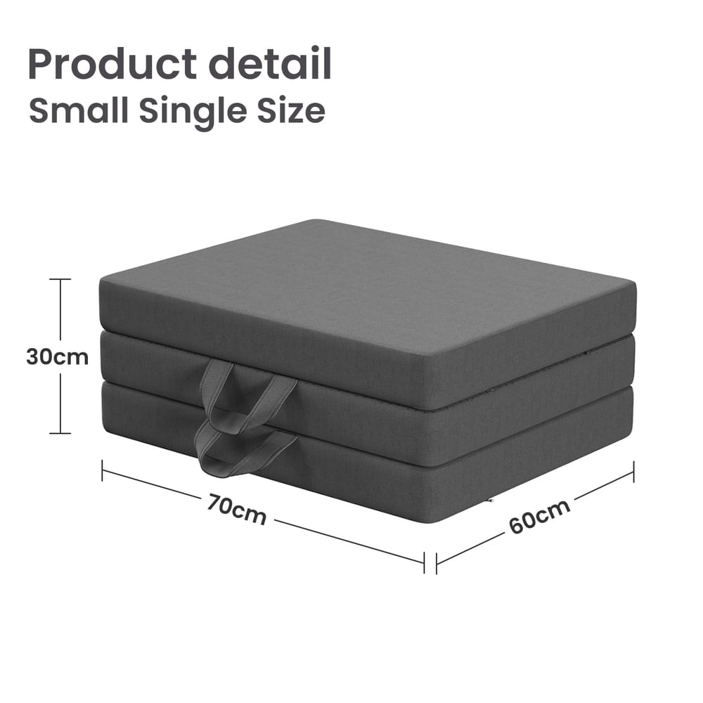 Compact Folding Mattress Grey 180x70cm