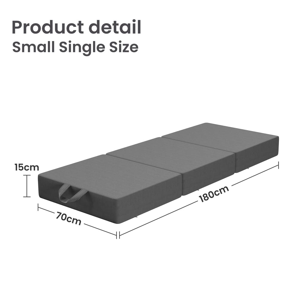 Folding Foam Mattress Compact Grey 180x70cm