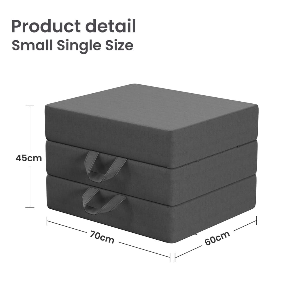Folding Foam Mattress Compact Grey 180x70cm
