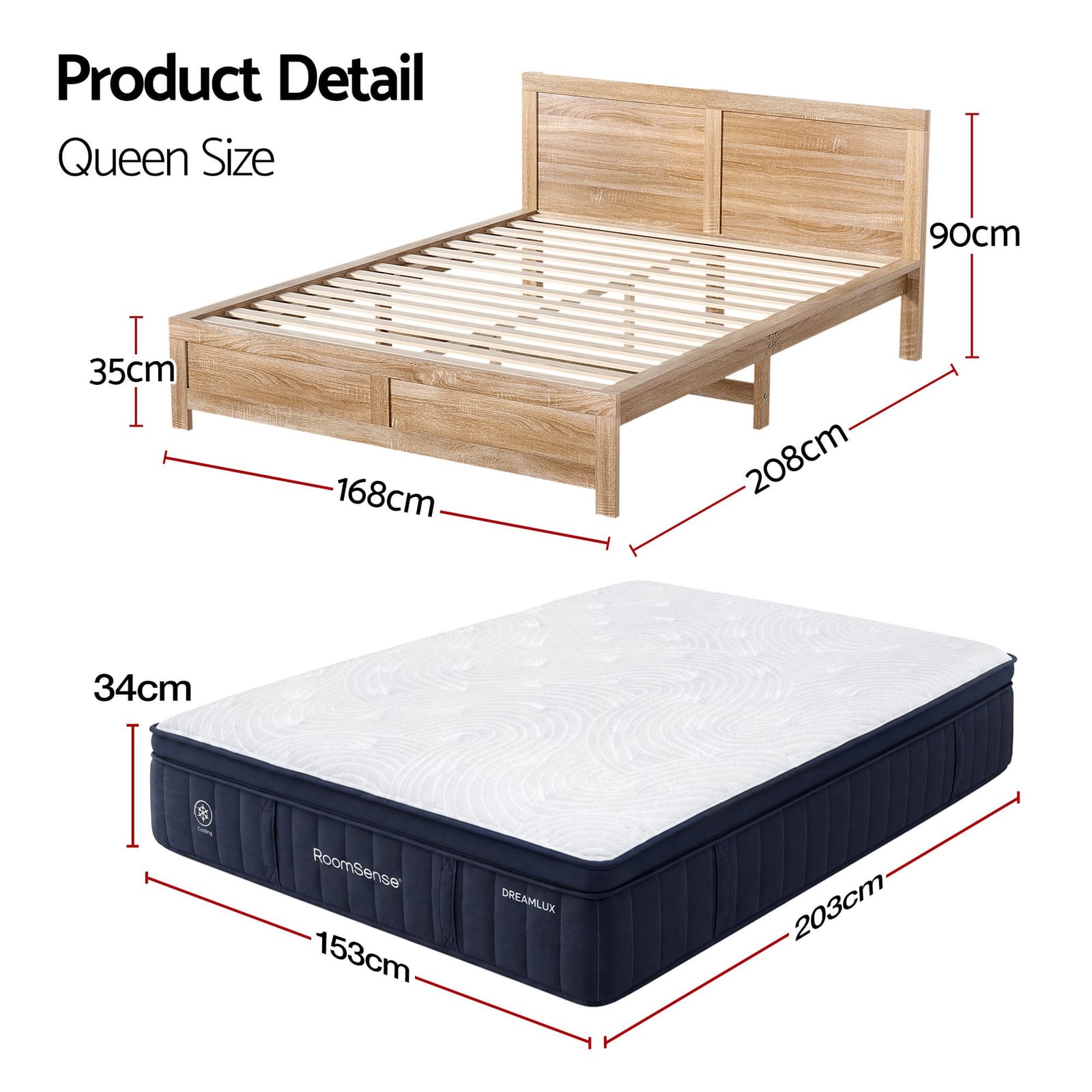 Queen Medium Cooling Mattress Bundle