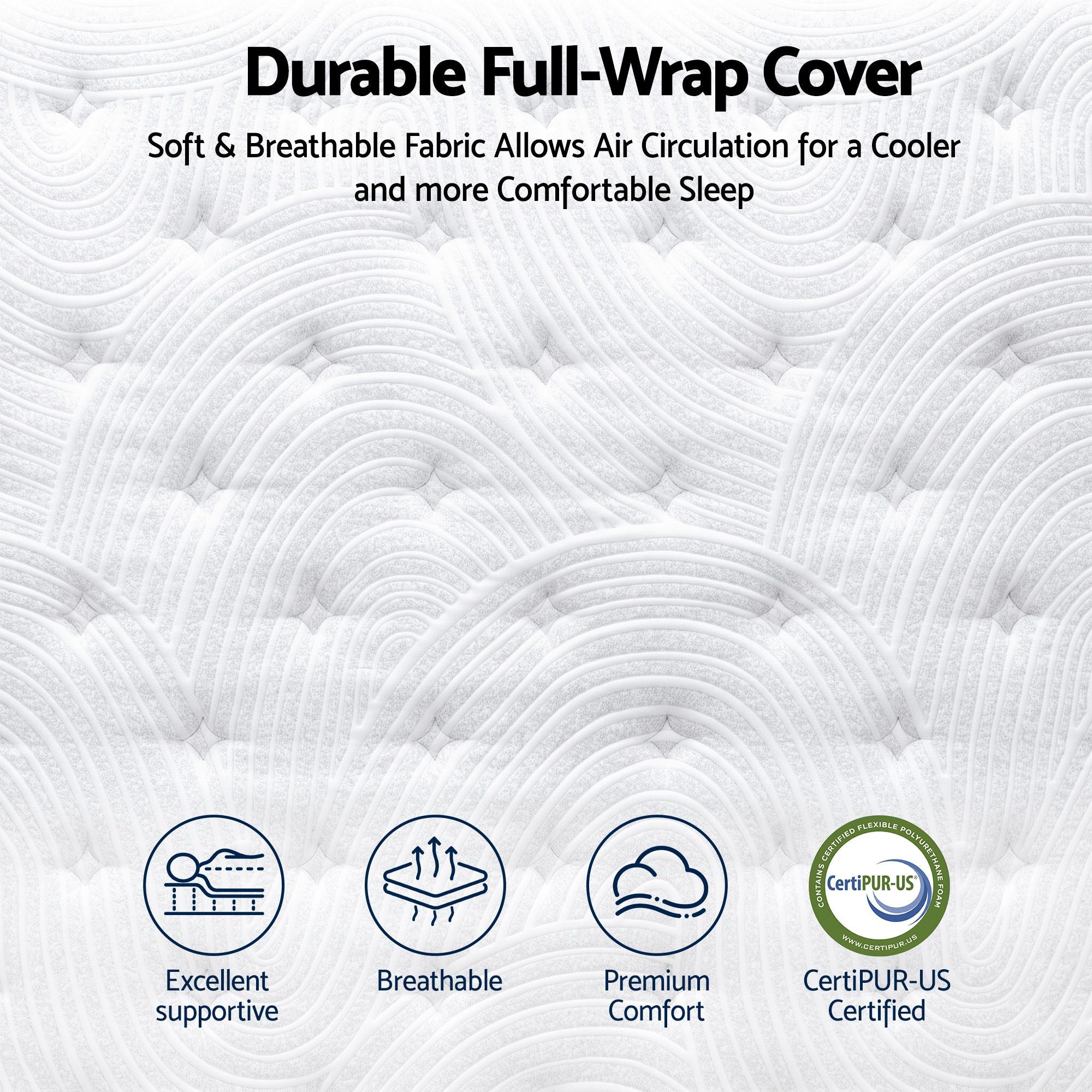 King Single Mattress 34cm Hybrid Pocket Spring | Simpledeals