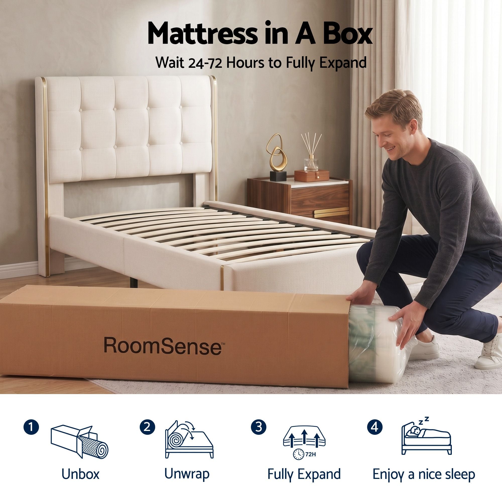 Queen Mattress 34cm Hybrid Pocket Spring | Simpledeals