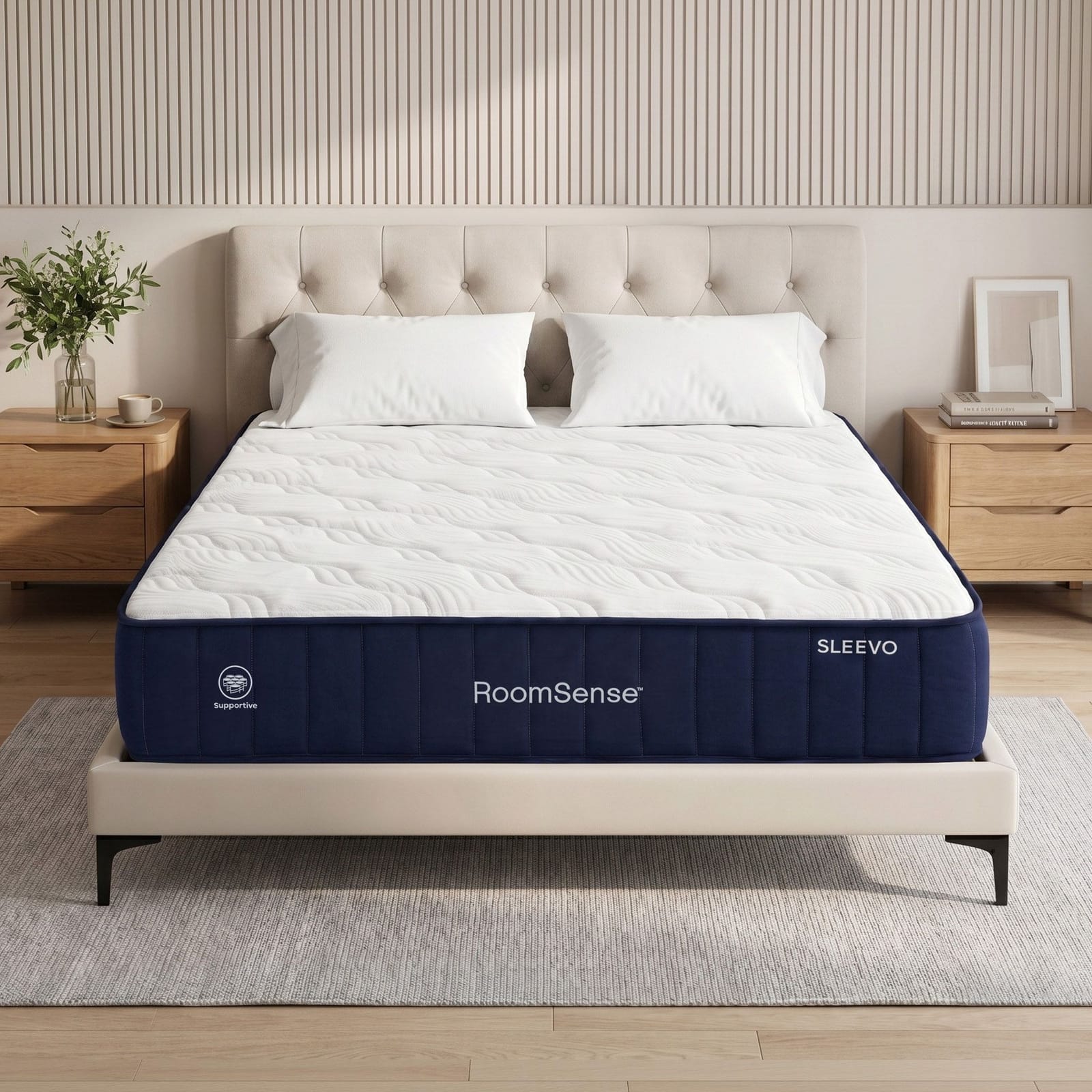 Black mattress king single, detail