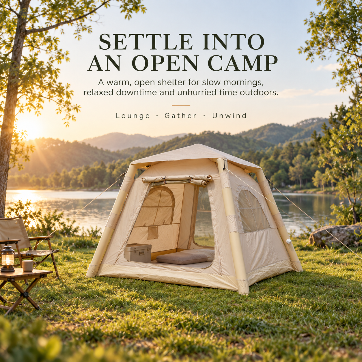 Inflatable Camping Tent Dual Doors 300x400cm
