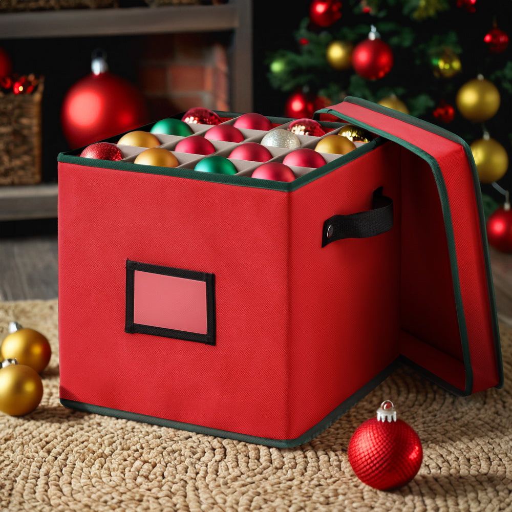 Christmas Baubles Storage Box with 64 Dividers, Christmas Decorations