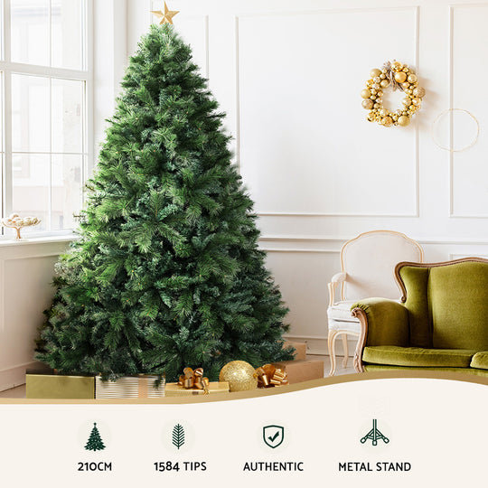 Jingle Jollys Christmas Tree 2.1M 6FT Xmas Decoration Green Home Decor 1584 Tips - Christmas Trees