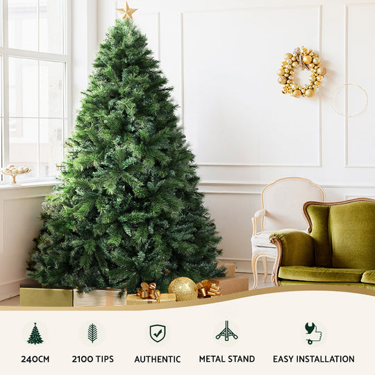 Jingle Jollys Christmas Tree 2.4M 6FT - Xmas Decoration Green Home