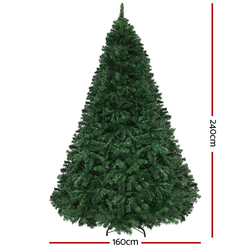 Jingle Jollys Christmas Tree LED 2.4M 8FT Xmas Decorations Green Home Decor