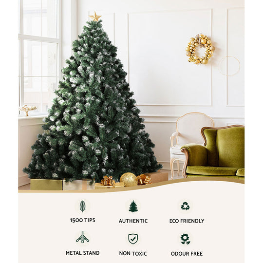Jingle Jollys 8FT Christmas Snow Tree - Christmas Trees