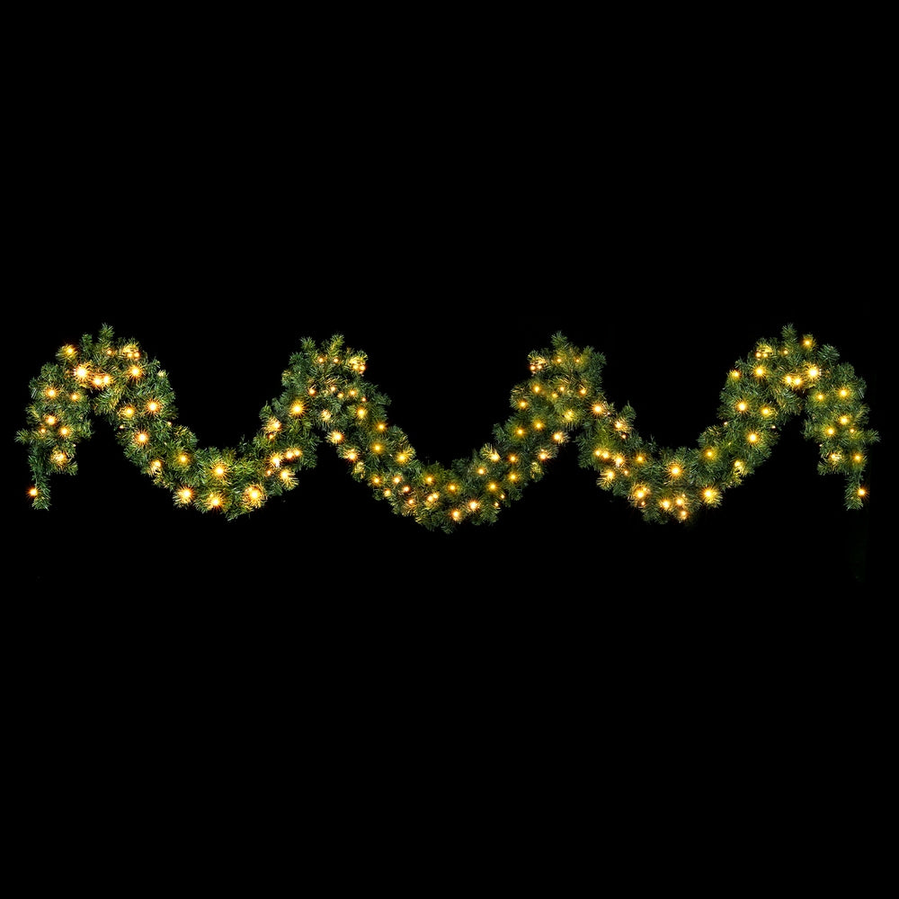 5m LED Christmas Garland - 380 Tips Decoration with Christmas Wreaths & Garlands