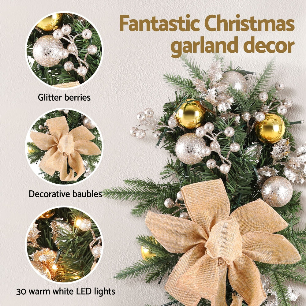 45Cm - Hanging Christmas Garland 45cm Staircase Door Party Decor